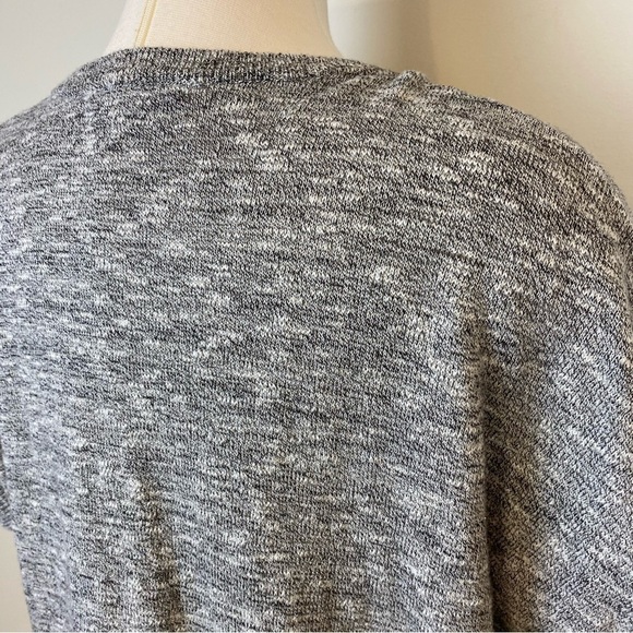 Madewell Cropped Dolman Sleeves Knit Sweater Top Oreo Gray Size M Boxy V Neck - Picture 8 of 15